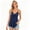 Navy, variant on Women Babydoll Tank Tops, Lace Trim V Neck Crop Cami Spaghetti Strap Peplum Top, Spaghetti Strap Babydoll Tank Tops Going Out Camisole (Navy, XXL)