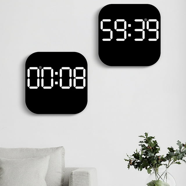 Langgg Wall Clock Remote Control Temperature Date LED Digital Accurate Timekeeping Electronic Table Clock Green