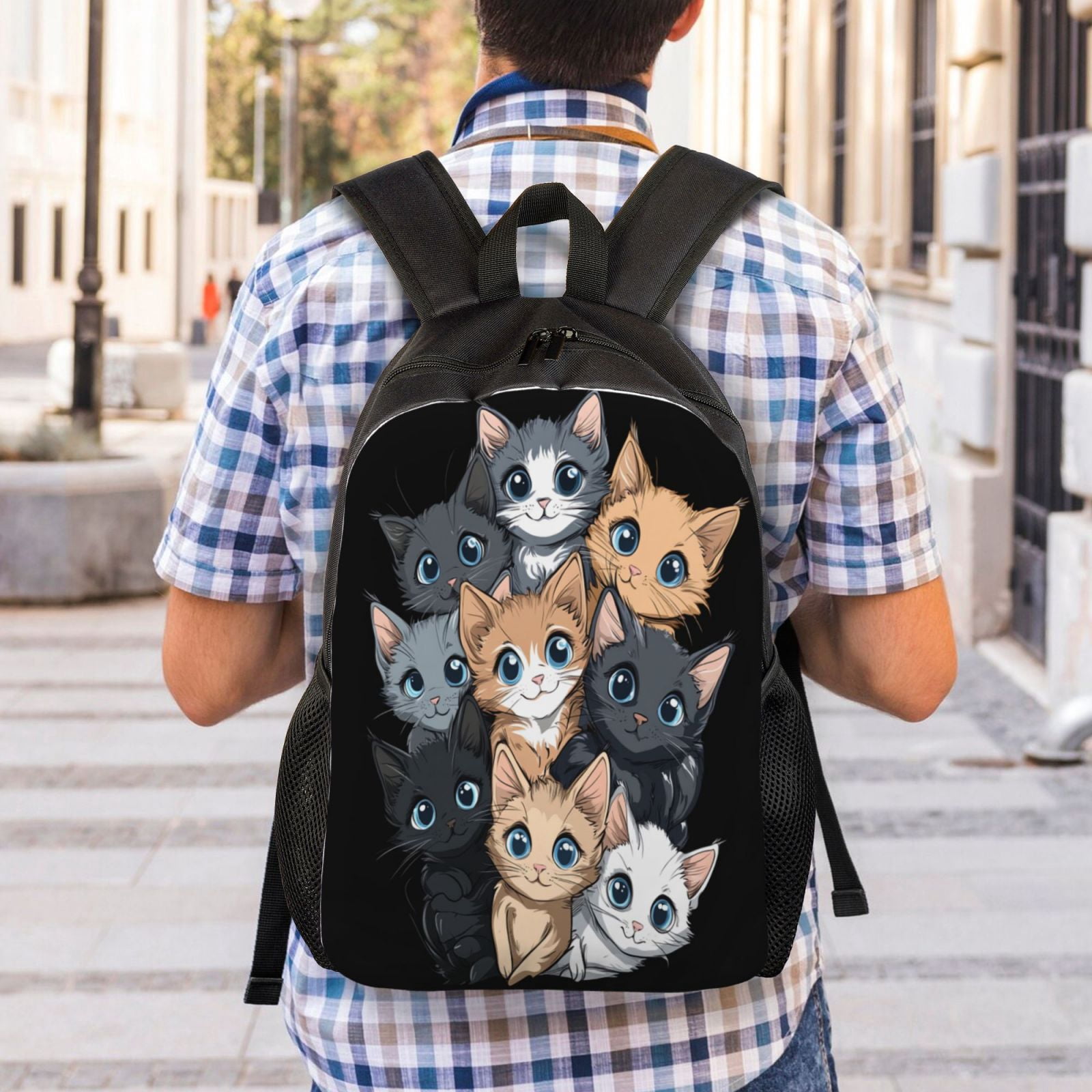 Cat Backpack Double Shoulder Backpack Durable, Spacious, Ergonomic Design for Travel, Work & Outdoor Use