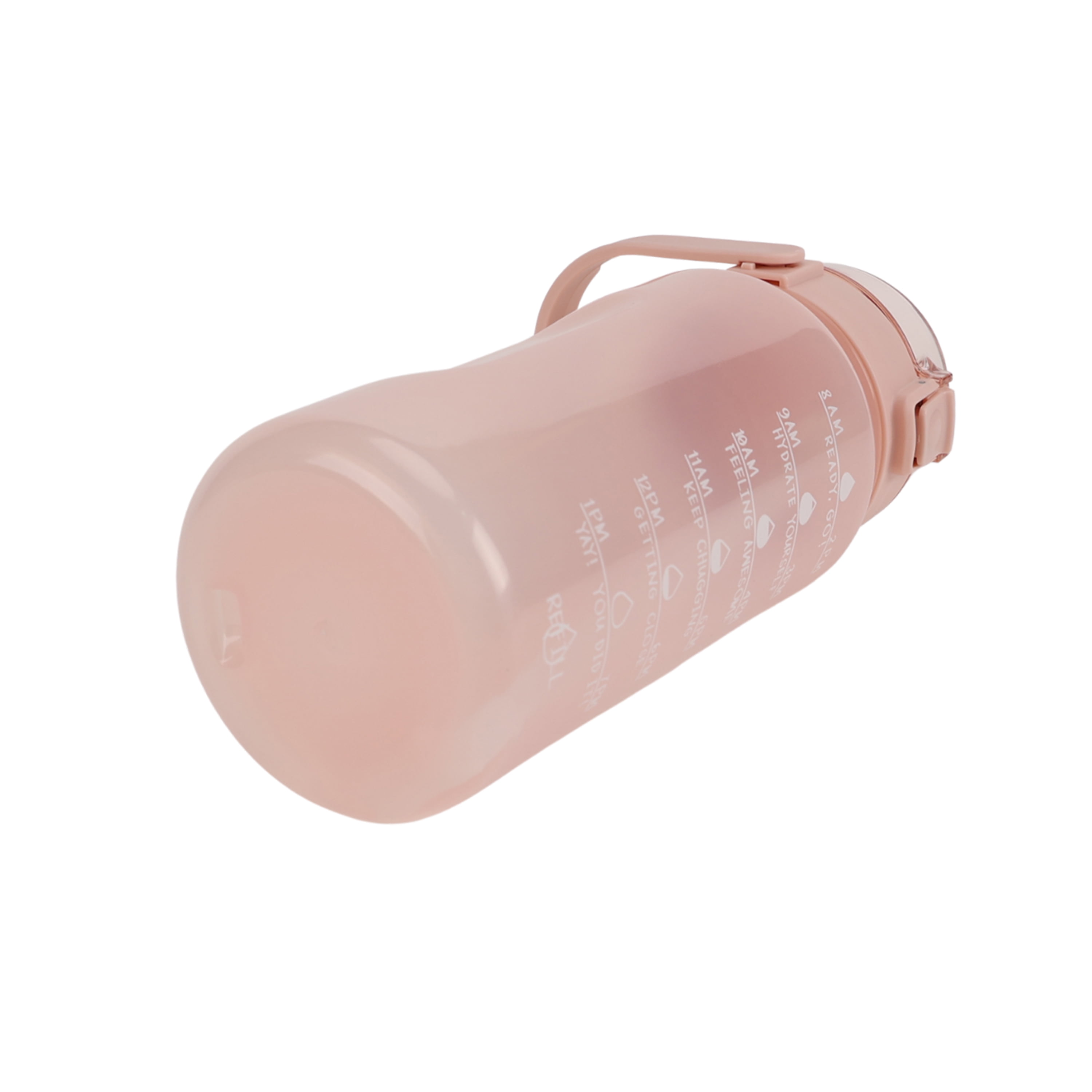 Mainstays 48 Ounce Plastic Water Bottle with Milestone Markings, Pink