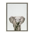 thumbnail image 2 of Kate and Laurel Sylvie Baby Elephant Color Framed Canvas Wall Art by Simon Te of Tai Prints, 18x24 Gray, Adorable Animal Art Wall Décor, 2 of 6