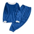 thumbnail image 2 of Naittoop Fleece Pajamas Womens Petite Casual Loose Comfy Thermal Plush Fuzzy Long Sleeve Sleepwear Winter 2 Piece Lounge Sets, 2 of 5