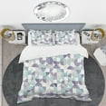 thumbnail image 2 of Designart « Design Géométrique Rétro IV » Ensemble de Housse de Couette Style Mi-Siècle, 2 of 4