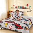 thumbnail image 4 of Erosebridal Race Car King Size Comforter Sets, Trophy Comforters King Size, Dark Blue, Gray Reversible 3pcs 1 Comforter and 2 Pillowcases, 4 of 6