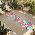 thumbnail image 2 of Outdoor Rug 3x5 ft Ocean Coral Starfish Conch Outdoor Large Area Rug Non Slip Rubber Marine Life Linen Front Door Mat RV Rug Camping Carpet Patio Outdoor Rugs for Backyard Balcony Deck Porch Indoor, 2 of 9