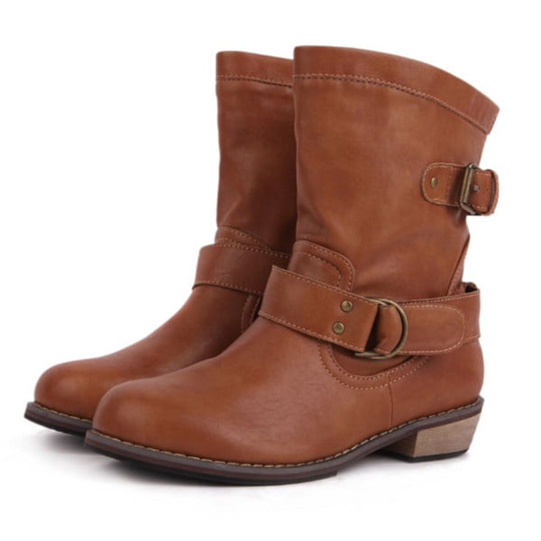 womens ankle boots round toe