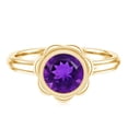 thumbnail image 4 of Rosec Jewels Natural Amethyst Solitaire Engagement Ring (1 Ct, AAA Quality) - Flower Ring for Women - with Jewelry Box, 18K Yellow Gold, US 10.00, 4 of 8