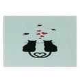 thumbnail image 3 of Love Cutting Board, Cats Romance Heart Shaped Tails Birds Animal Silhouettes Valentines Theme, Decorative Tempered Glass Cutting and Serving Board, Small Size, Red Black White, by Ambesonne, 3 of 5