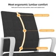 thumbnail image 3 of DECMAY Minimalist Modern Office Chair, Mesh Back Bow Frame with Soft Cushion, Comfortable Home & Office Desk Chair, 3 of 9