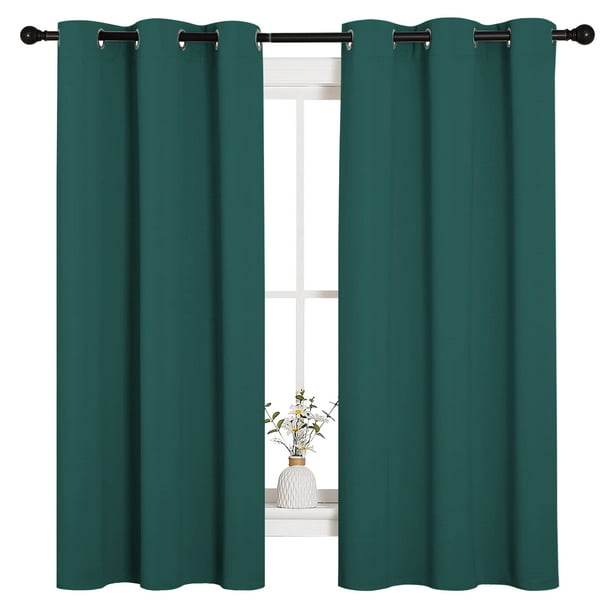 Cortinas NICETOWN con aislamiento térmico Blackout Hunter Green, 42 x 160 cm