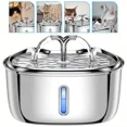 thumbnail image 3 of 84oz/2.5L Stainless Steel Cat Water Fountain, Automatic Pet Water Fountain with Water Level Window, Dog Water Bowl Dispenser with Ultra Quiet Pump for Cats, Dogs, Multiple Pets, 3 of 4