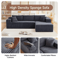 thumbnail image 6 of 104" Flannel Sectional Sofa, L-Shaped Modern Modular High-Density Sponge Corner Sofa with Chaise Lounge & Pillows, Upholstered Cloud Couch for Living Room Bedroom Apartment, 6 of 8