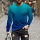 thumbnail image 1 of Blusas y camisas de manga larga con cuello redondo para hombre, blusa informal de manga larga con cuello redondo y estampado, blusa de poliéster para hombre, 1 of 4
