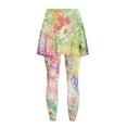 thumbnail image 5 of FUIALDOLG Women's Rainbow Tie Dye Skirted Leggings with Pockets Musical Notes Leggings for Yoga Lady High Waist Tennis Legging with Skirt Golf Pleated Skirts Golf Clothing Music Teacher Outfits, 5 of 7