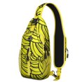 thumbnail image 1 of Cute Banana Print Sling Backpack with Tropical Fruit Pattern, Yellow Banana Lover Design Crossbody Daypack, Kawaii Cartoon Sweet Style, Lightweight and Durable, 1 of 6