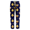 thumbnail image 3 of Domuza Men's Easter Rabbit Pajamas Pants Casual Stretch Waist Drawstring Pj Pants Loose Fit Comfy Lounge Sleep Pants with Pockets Black L, 3 of 4