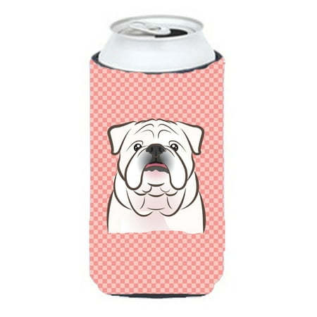 

Caroline s Treasures BB1220TBC Checkerboard Pink White English Bulldog Tall Boy Beverage Insulator Hugger Tall Boy multicolor