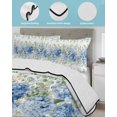 thumbnail image 4 of Quilts Full Size Bedding Set, Hydrangea Eucalyptus Lightweight Quilted Comforter, Summer Botanical Leaves Butterfly Soft Reversible Bedspread Coverlet with Pillow Covers for All Season, 78" x 90", 4 of 7