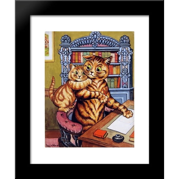 DADDY CAN YOU LET ME PASS ON YOUR LOVE TO MOTHER FROM ME 20x24 Framed Art Print by Louis Wain