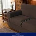 thumbnail image 6 of Subrtex 3-Piece High Spandex Textured Grid Sofa Slipcover, Separate Cushion Cover(Chocolate, Loveseat), 6 of 8
