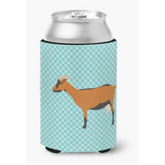 Oberhasli Goat Blue Check Can or Bottle Hugger