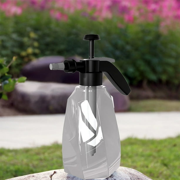 Botella de spray para lavado de coches 1.5L | Pulverizador de espuma de plástico transparente engrosado para jardín | Boquilla multiusos ajustable | Bomba manual de alta presión | Gris/Verde | 11,8
