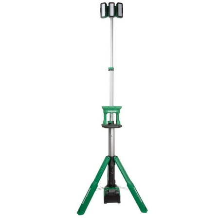 Metabo HPT 18V MultiVolt Cordless 4,000 Lumen LED Tripod Site Light, Water & Dust Resistant, Up to 16.8 Hours Long Lasting Light, 66 LED Lights in 3 Rotatable Panels, Tool Body Only, UB18DGQ4