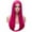 Hot Pink, variant on RightOn 25" Black Wig Long Straight Wig Women Black Wig with Wig Cap