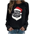 thumbnail image 1 of Sudadera de manga larga con estampado de Navidad con cuello redondo para mujer, blusa informal, Tops Pompotops  gfhjh9744, 1 of 4