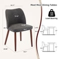 thumbnail image 2 of COZONY Dining Chair Set of 6, Upholstered PU Dining Chairs with Wood Legs & Wing Backrest, for Dining Room or Living Room, Dark Gray, 2 of 8