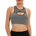 thumbnail image 4 of FANNYC Sexy Racerback Sports Bra For Women Seamless High Impact Support Yoga Sports Bra Padded Mesh Stretch Running Active Gym Workout Fitness Tank Tops With Removable Cups,XS-XL, 4 of 8