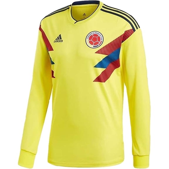 adidas Colombia Home Stadium Men's L/S World Cup Soccer Jersey 2018