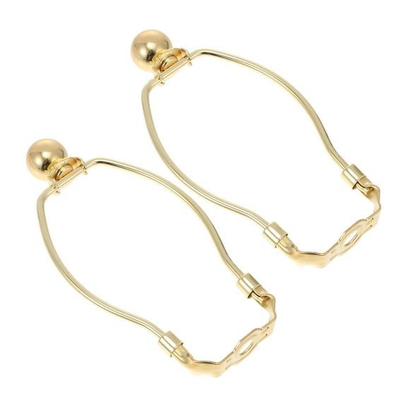 2 Pcs Harp for Lamp Table Lamps Shade Bracket Lampshade Base 15X8.5X2.5CM Golden