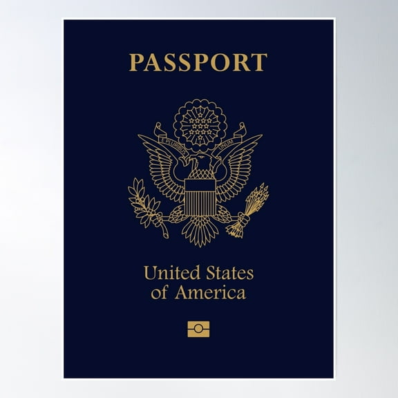 Usa Passport Poster Wall Art, Modern Wall Decor, 8x12 UNFRAMED