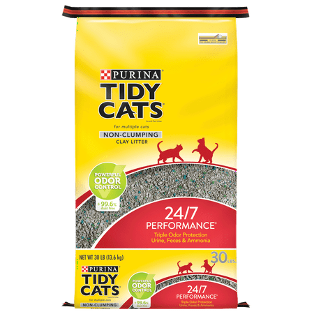 Purina Tidy Cats Non Clumping Cat Litter, 24/7 Performance Multi Cat Litter - 30 lb. (Best Litter Box To Prevent Tracking)