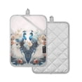 thumbnail image 2 of ALAZA Flower and Peacocks Pot Holders Set of 2 Heat Resistant Kitchen Oven Mitts, 2 of 7