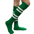 thumbnail image 4 of Couver Cotton 4 White Stripes Knee High Softball Baseball Sports Tube Socks, Green/White, Medium, 4 of 7