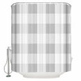 thumbnail image 2 of Grey Plaid Waterproof Fabric Shower Curtain, Spring Summer Farmhouse Buffalo Checkered Shower Curtain for Bathroom Curtains Bathtubs Hotel Washable Shower Curtains with 12 Hooks Extra Long 72x84, 2 of 6