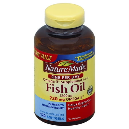 Nature Made Fish Oil 1200mg Softgels, 120 Count, Omega 3 Supplement For Heart Health