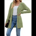 thumbnail image 2 of Cárdigan de Otoño para Mujer, de Punto Suave, de Larga, Abierto Al Frente y con Bolsillos. Verde L, 2 of 8