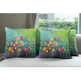 thumbnail image 6 of Ambesonne Floral Throw Pillow Cover 4 Pack, Colorful Dandelions, 24", Multicolor, 6 of 7