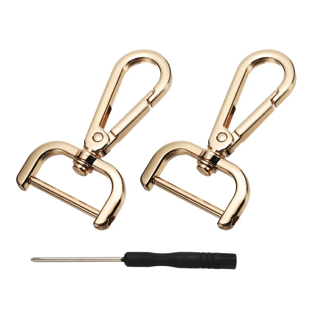 Uxcell Swivel Clasps Hook, Detachable Snap Hook with Screwdriver for Bags and Crafts Light Gold 1 Inch