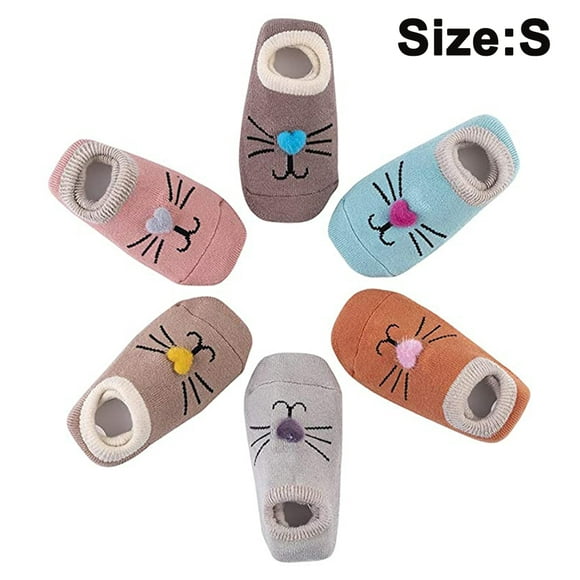 6 Pairs Thick Bottom Baby Shoes Socks Baby 0-3 Years Old Children Toddler Floor Socks Non-slip Glue Boat Socks
