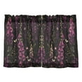 thumbnail image 7 of Yayeee Kitchen Curtains Tier Pair Light Filtering 27"x24" Rod Pocket Short Cafe Window Panel, Dark Purple Floral Pattern, 7 of 7