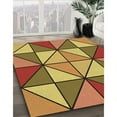 thumbnail image 3 of Ahgly Company Machine Washable Indoor Round Transitional Yellow Area Rugs, 3' Round, 3 of 7