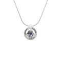 thumbnail image 2 of Delight Jewelry Silvertone Star of David with Blue Crystal Spinner Laugh Ring Charm Necklace, 18", 2 of 4