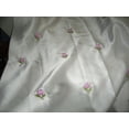 thumbnail image 4 of 100 % Silk satin fabric ivory colour Rose embroidery 44" wide [486], 4 of 5