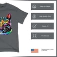 thumbnail image 4 of Tee Hunt Dean Russo Thoughtful Cat T-Shirt Colorful Pet Kitten Eyes Men's Tee, Charcoal, 5X-Large, 4 of 5