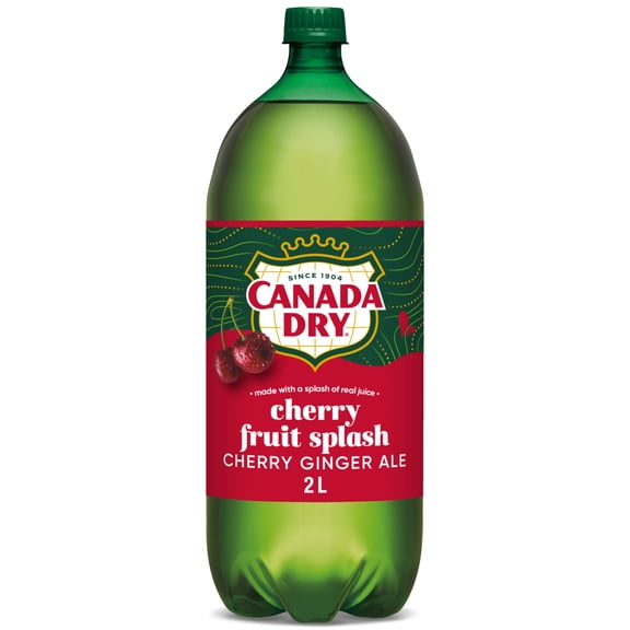 Canada Dry Caffeine Free Fruit Splash Cherry Ginger Ale Soda Pop, 2 L, Bottle
