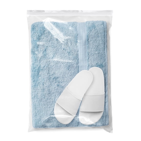 Clear Zipper Seal Top Bags, Heavy-Duty 4 Mil Polyethylene, 250 Count, 14 x 20 in